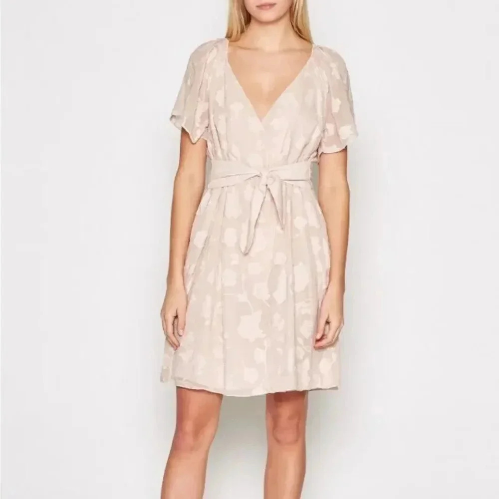 Joie sz 10 Leighan floral burnout dress. Baby pink.
